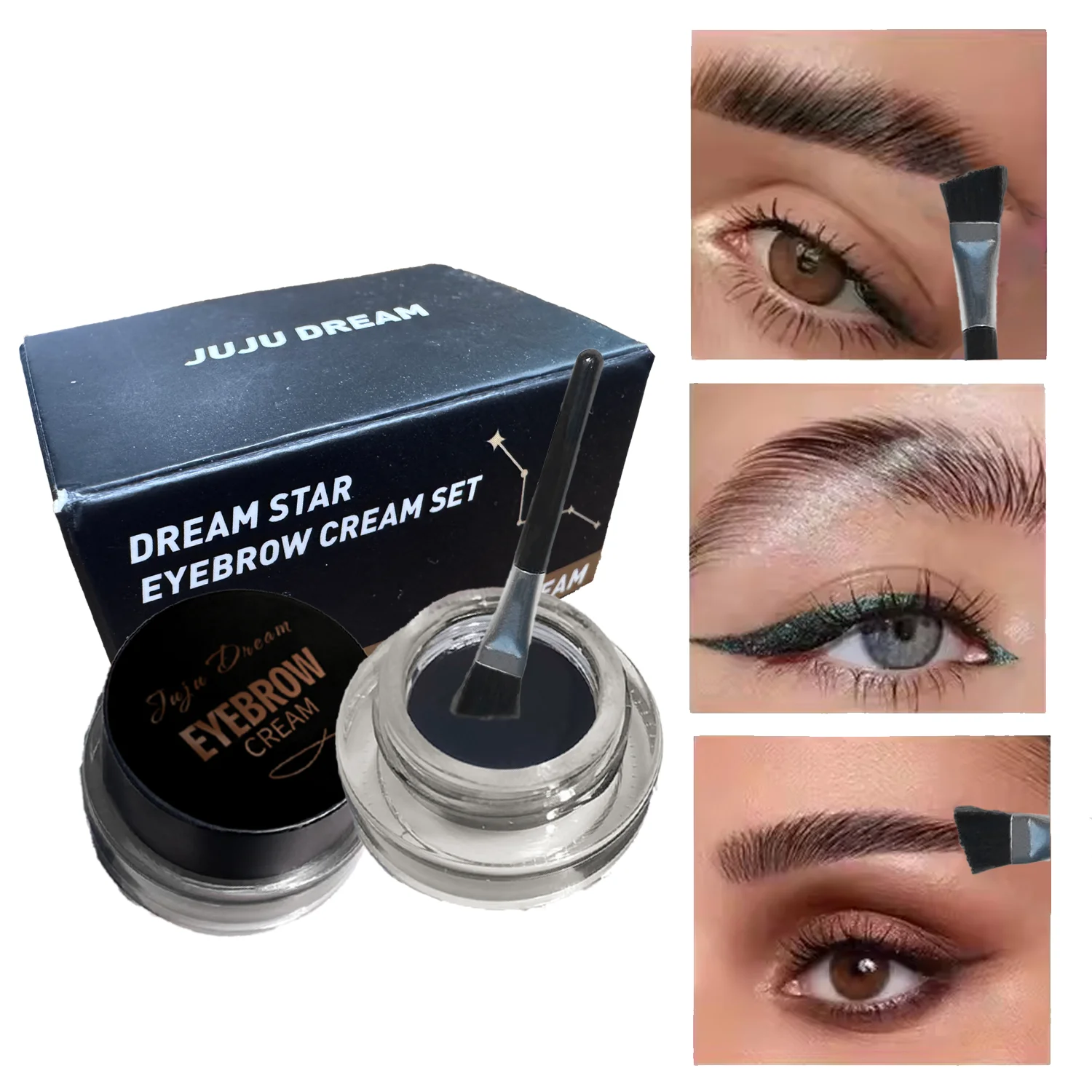 JUJU DREAM 1 stks Waterdichte 3D Wenkbrauw Styling Crème Sneldrogend Make-Up Wenkbrauw Plastic Zeep Natuurlijke Wilde Wenkbrauw Crème + Borstel