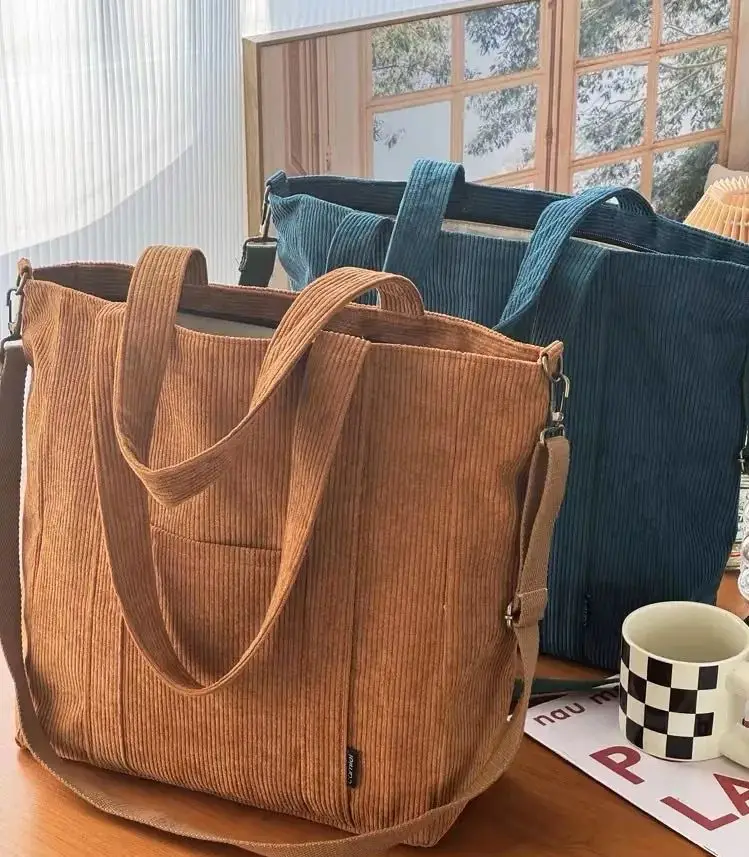 

Corduroy Tote Satchel Bag-Corduroy Tote Travel Bag-Corduroy Tote School Bag-Corduroy Minimalist Tote Bag-Corduroy Structured