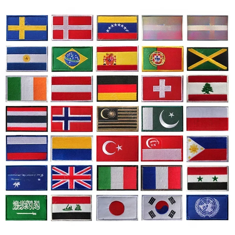 Naszywka z haftem flagi Rosja Hiszpania Turcja Francja UE Taktyczna naszywka wojskowa Plecak wojskowy Naszywki dekoracyjne z tkaniny Pętla z haczykiem — zdjęcie 2