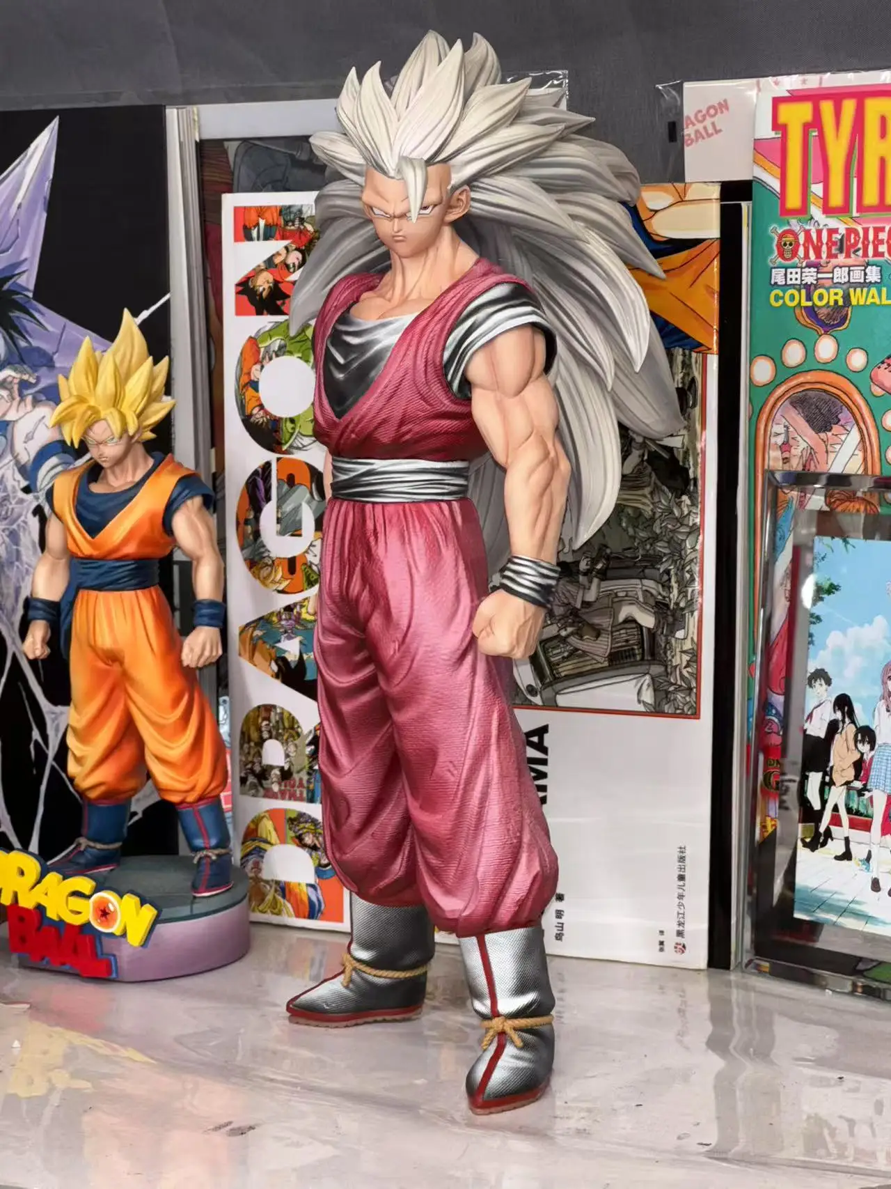 

YS 33 см Dragon Ball Z Son Goku Фигурка Супер Сайян Гоку Аниме Фигурки Две головки Статуя Настольный режим коллекции Игрушки Подарки