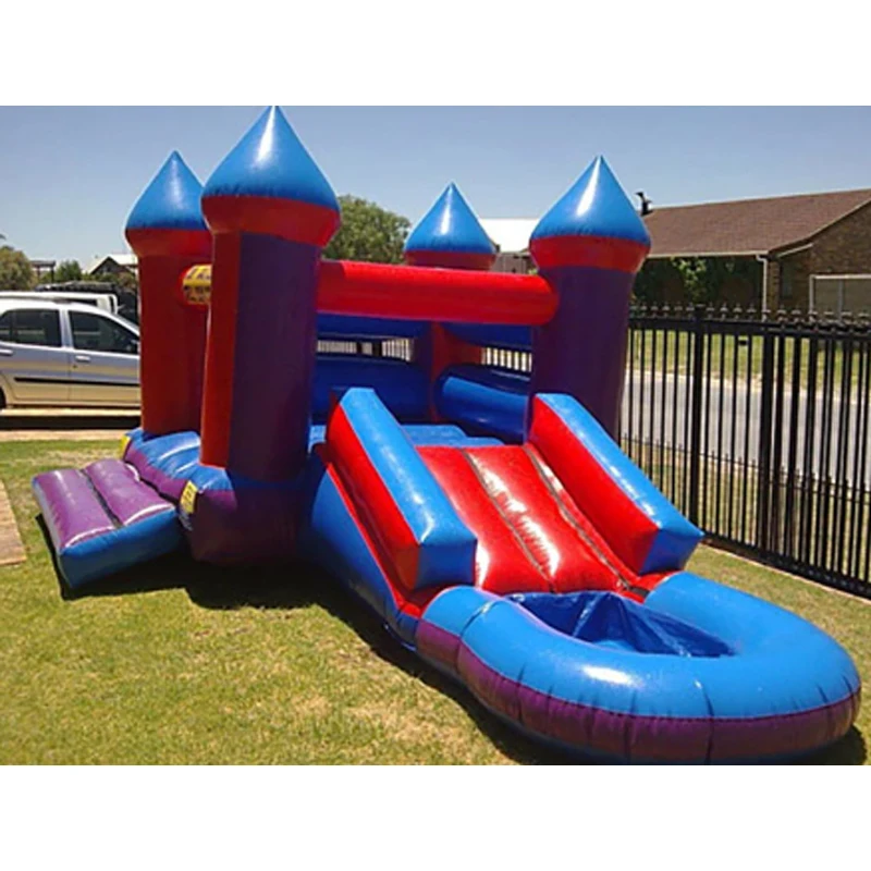 Small Inflatable Slide With Pool And Bounce Combination, Inflatable Fence, Inflatable Jumping Castle, Suitable For Outdoor Play