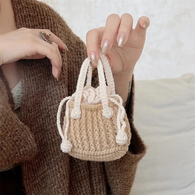 

Korean Cute Knitted Handbag Case For Apple Airpods 4 Pro 2 3 1 Cover Soft Cloth Headphone Charging Cases For Airpod Pro 2 3 Capa