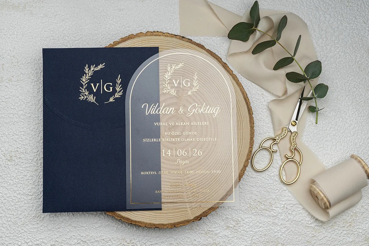 50 pcs Wedding Invitation, Acrylic Invitations, Acrylic Gold Invitations, Minimalist Design, Clear Acrylic Invitation