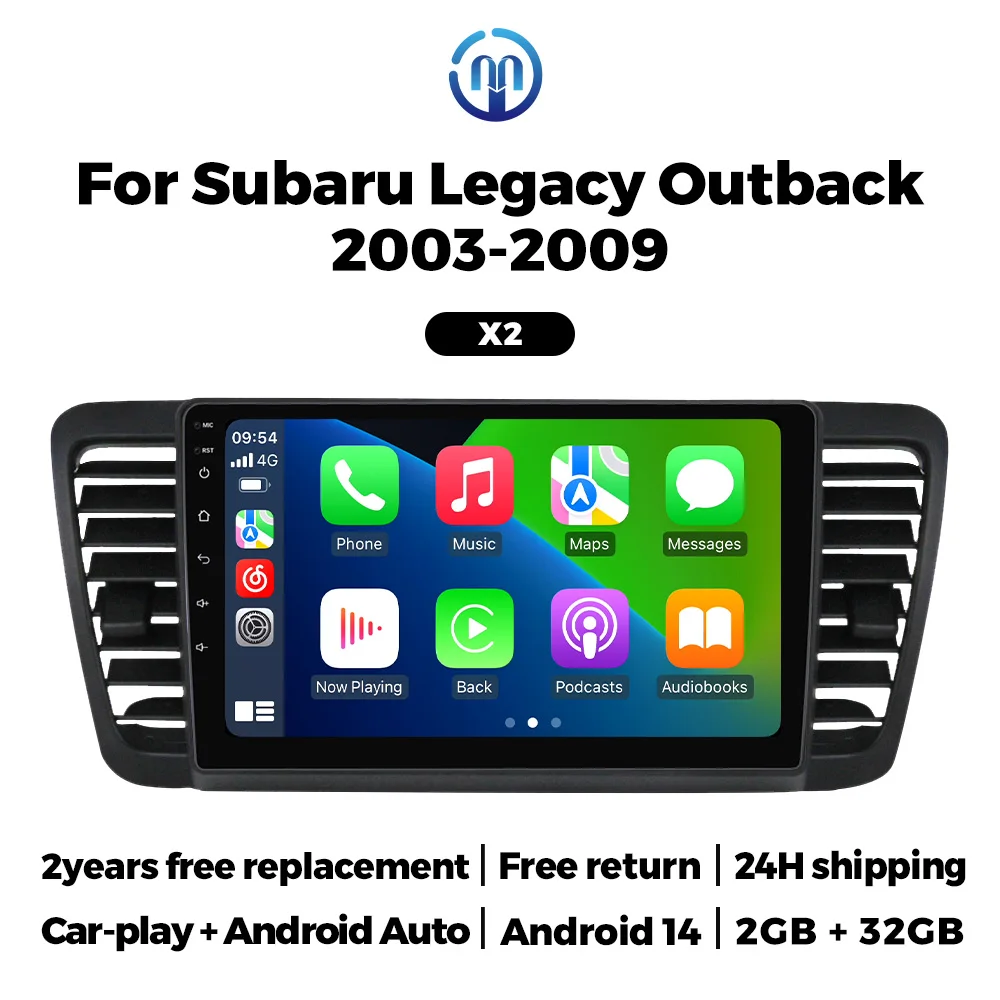 

NaviFly 4-Core Android 14 Car Radio 2G+32G 2Din Wireless Carplay For Subaru Outback 3 Legacy 4 2003-2009 Multimedia Video Player