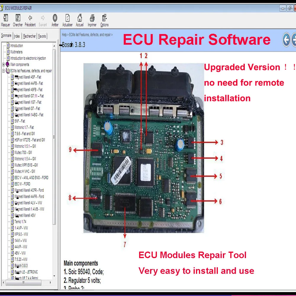 ECU Repair Software Upgraded ECU Modules Repair Pinout Immo Location Including Multimeters Transistor EEprom Car Repair Tool