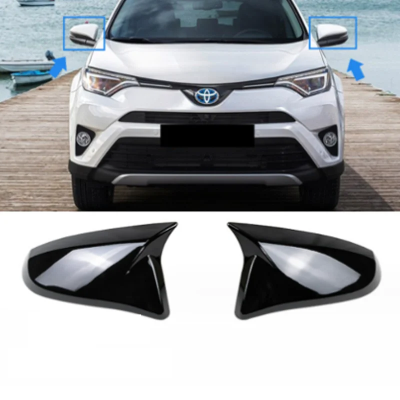 Carbon Fiber Exterior Side Car Rearview Mirror Cover Trim Accessories for Toyota RAV4 XA40 MK4 2013 2014 2015 2016 2017 2018