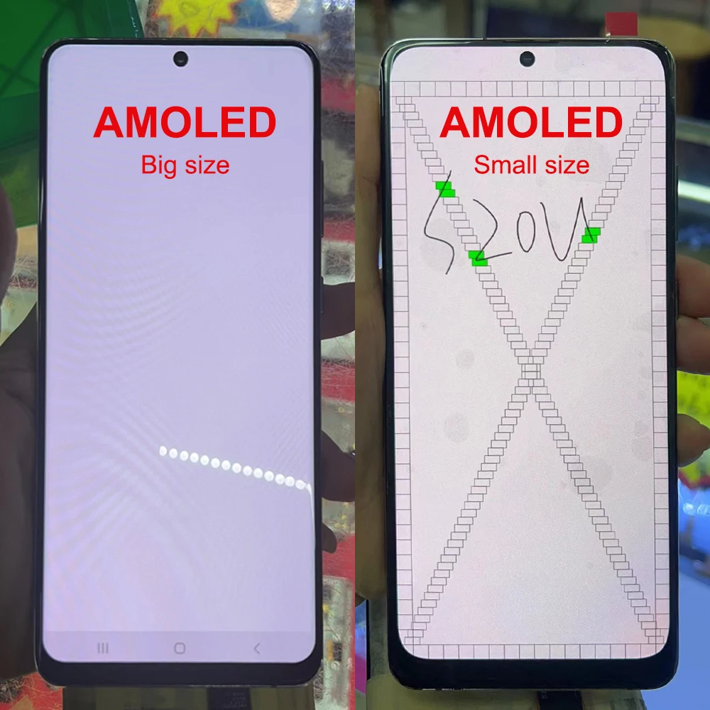 100% Amoled S20 Ultra Display Assembly, For Samsung Galaxy S20 Ultra lcd Display 5G G988 G988U Digital Touch Screen with Frame