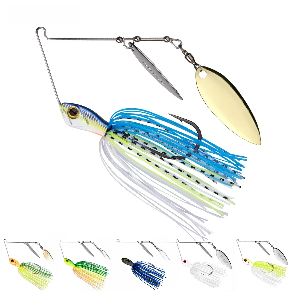 Goture Hohe Qualität Angeln Locken Spinnerbait 20g/24g Doppel Metall Willow Klingen Silikon Rock