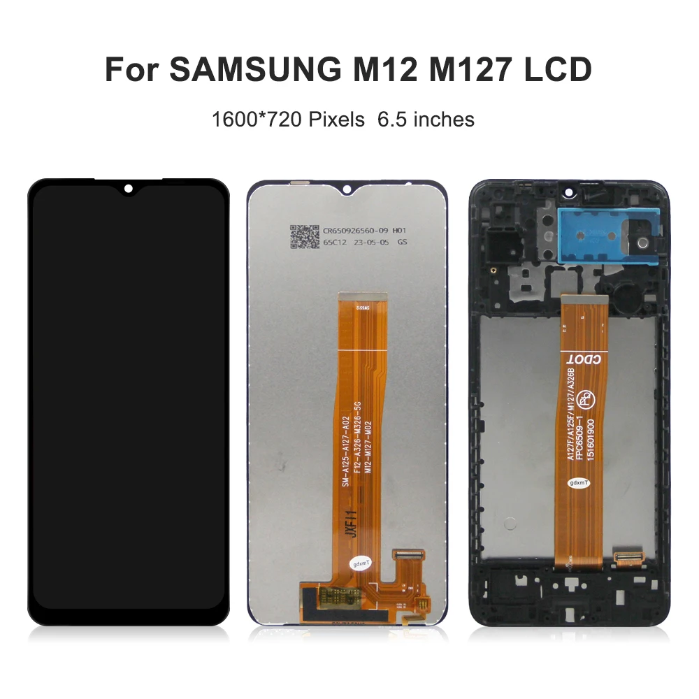 M12 para Samsung 6,5 ''para M127 M127F SM-M127F/DSN pantalla LCD reemplazo del ensamblaje del digitalizador de pantalla táctil