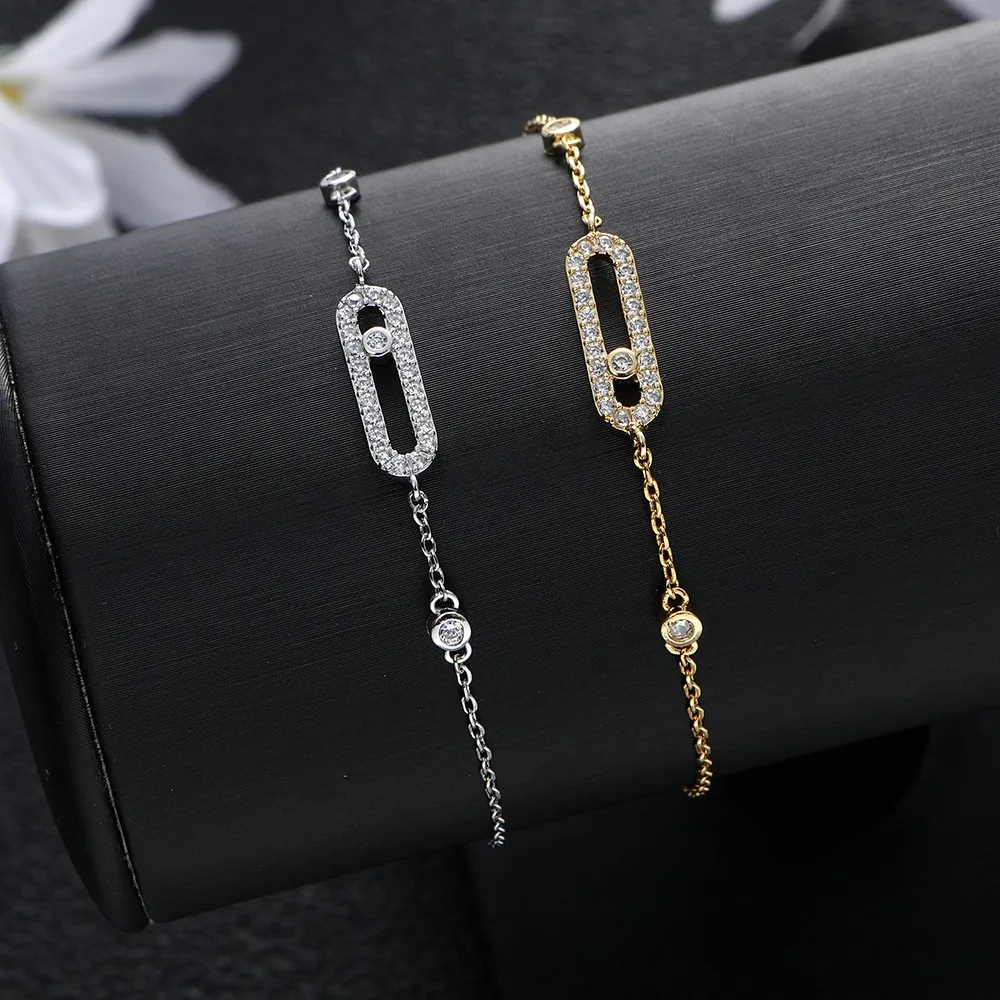 

Luxury Silver Hand Chain Bracelet – Dainty Cubic Zirconia Slave Bracelet for Women & Girls, Adjustable Layered Jewelry
