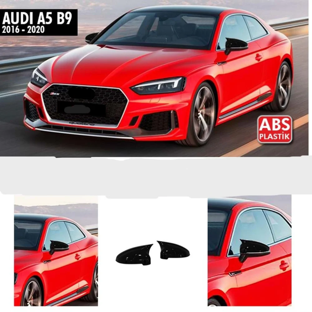 For Audi A5 B9 2016-2020 Bat Style Mirror Cover Car Accessories Rearview Mirror Cover 2 Pieces Cover Shields