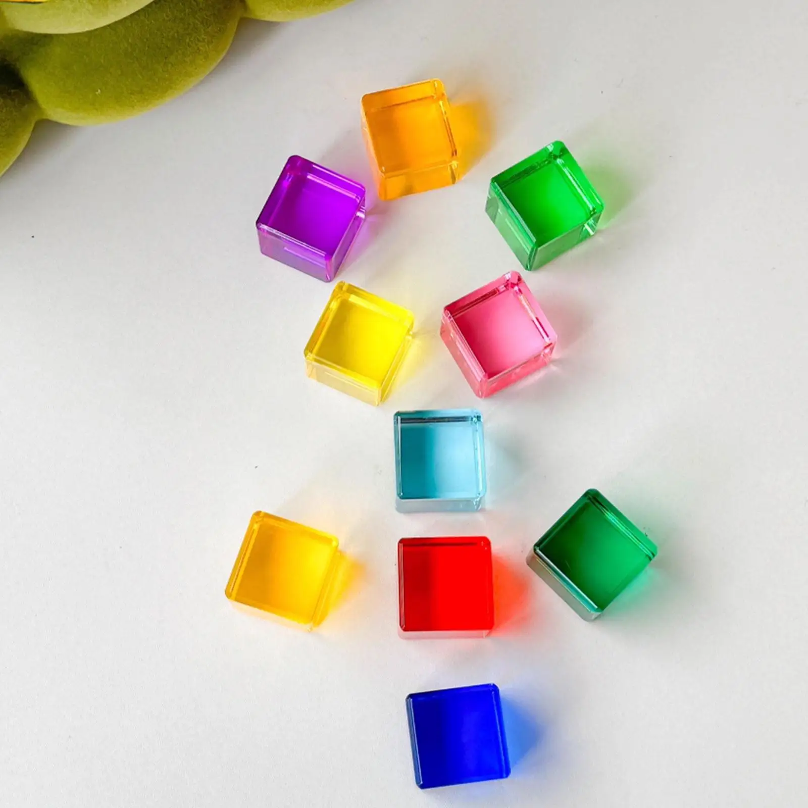 20 ชิ้น Rainbow Building Blocks ชุดก้อนสีสันซ้อนอัญมณีสําหรับเด็กชายหญิงอายุ 3-6 คริสต์มาสของขวัญสีบล็อกความรู้ความเข้าใจ