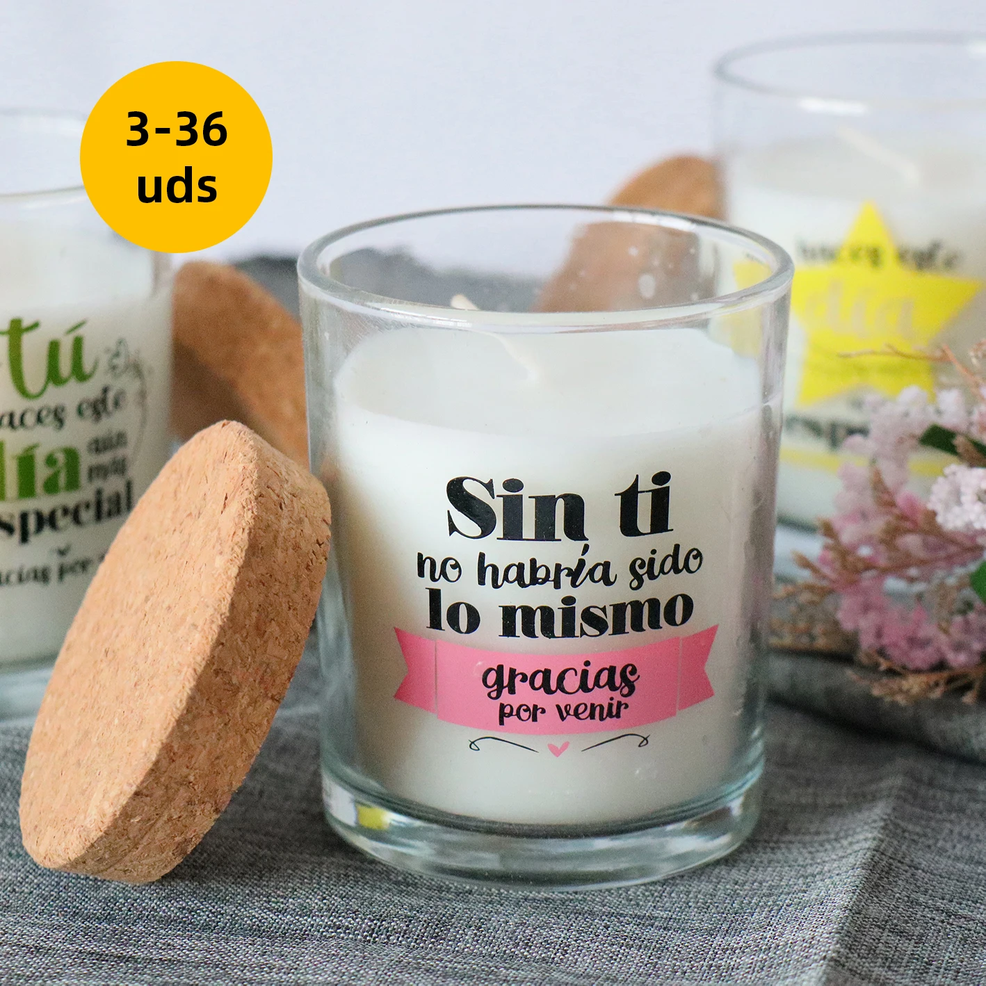 6-30 PCS Lot Decorative Special Phrase Crystal Candles, 3 Different Models, Guest Gift Candles, Christening Memories, First Communion Memories, Wedding Details, Gift Store