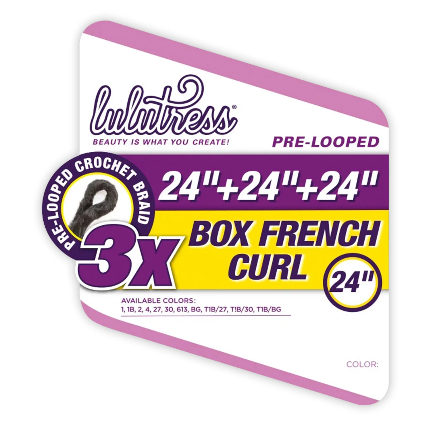 Trenzas de ganchillo sintéticas Sensationnel Lulutress Pre-Looped 3X Box French Curl 24"