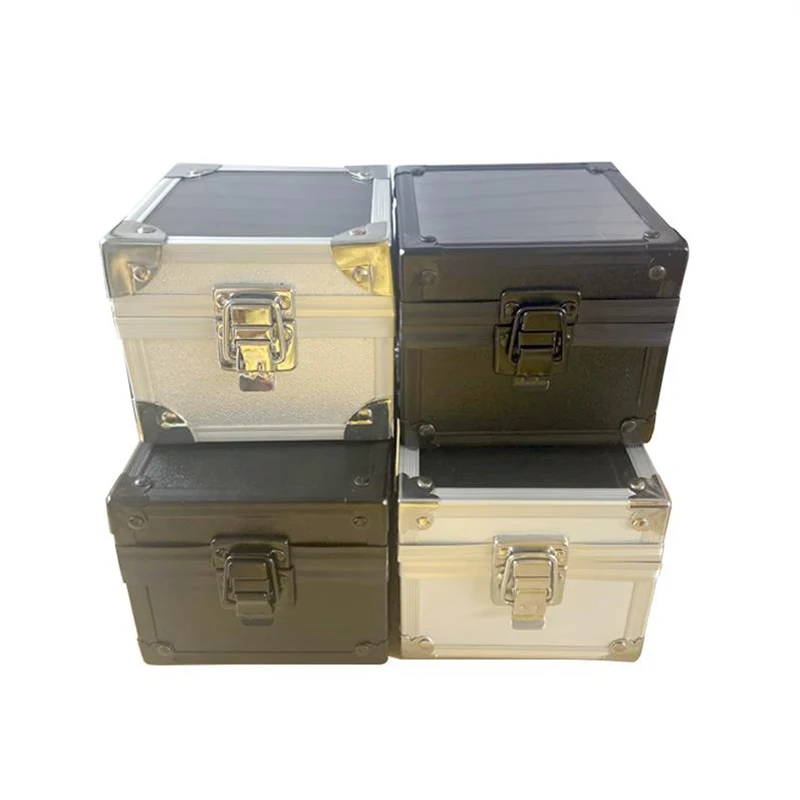 Portable Storage Jewelry Box Small Transparent Aluminum Alloy Collection Table Pillow Metal Watch Box 105*105*85mm