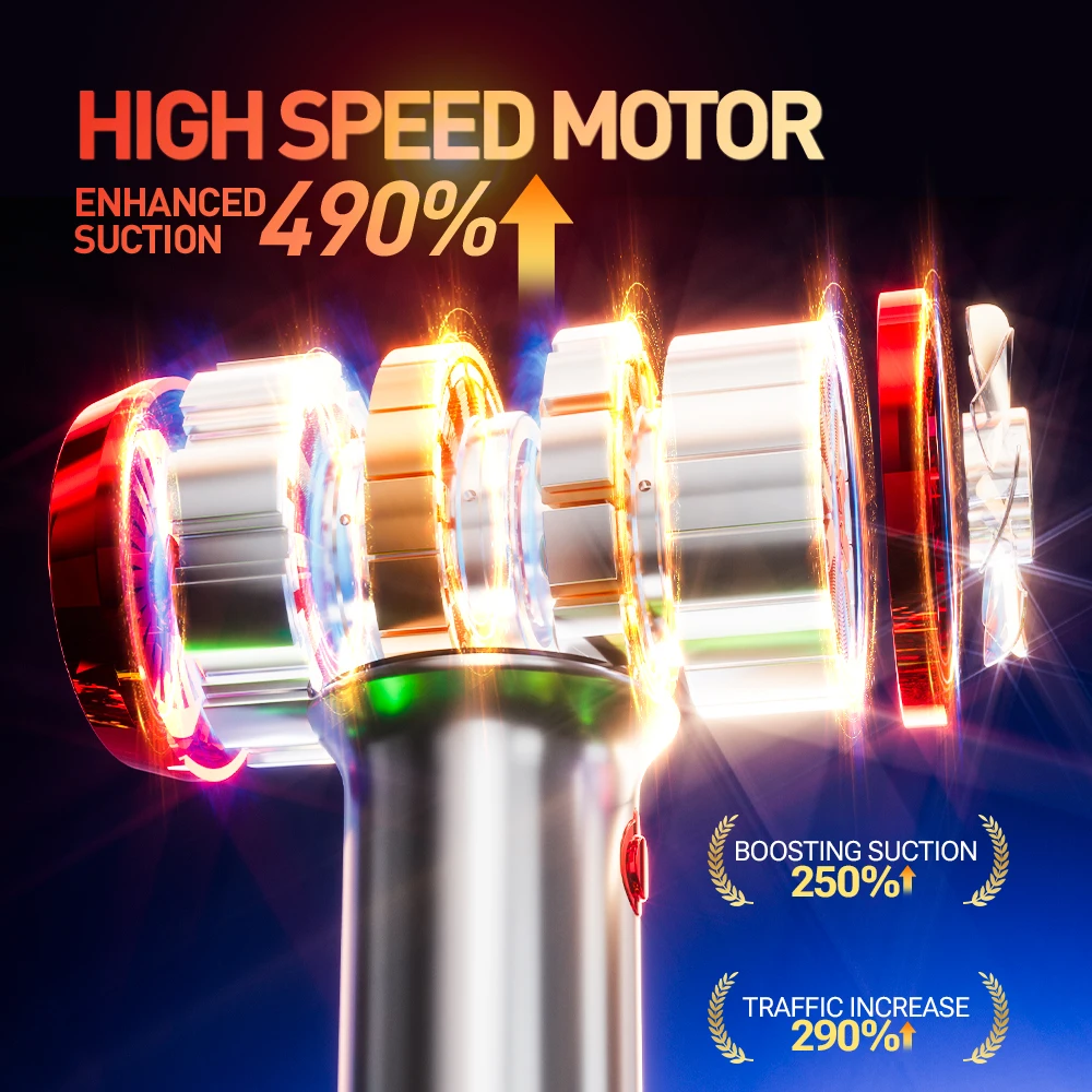 SZUK 178000Pa Mini Car Vacuum Cleaner Powerful Handheld Cleaning Machine Strong Suction Portable Wireless Vacuum Cleaner for Car