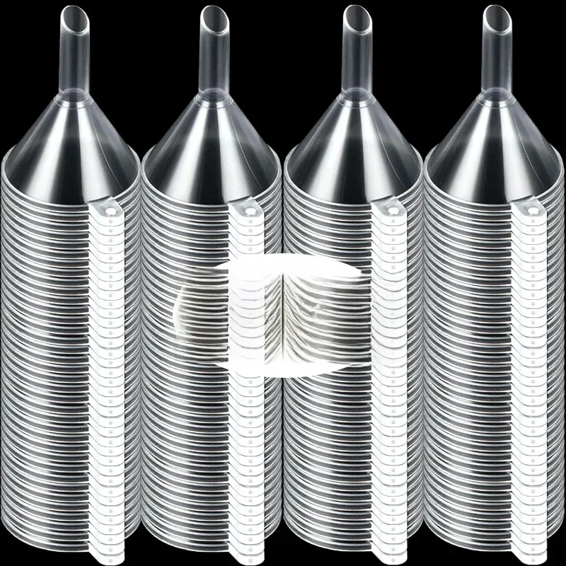 Mini entonnoirs en plastique transparent à petite bouche, distributeur d'huile liquide cosmétique, outils de remplissage HI de laboratoire, 2 pièces, 50 pièces