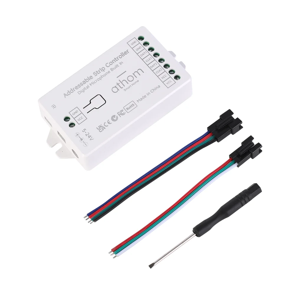 Imagem -04 - Athom-sons Endereçáveis Kit de Iniciação Reativo Wled Esp32 12v Ws2815 5m 60 Led m