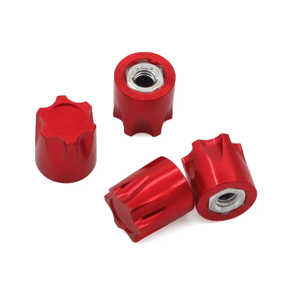 4 Pcs Aluminum Alloy M4 Nut Rim Caps For 1/10 RC Car TRX4 TRX6 SLASH D90 D110 SCX10 RC Drift Tamiya Yokomo HSP Parts