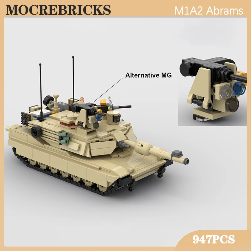 

WW II Iraq War US Army M1A2 Abrams Main Battle Tank MOC Building Block Military Action Combat Vehicle Bricks Toys Children Gifts