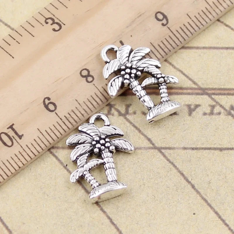 20 sztuk Charms palmy kokosowe 18x13mm tybetański srebrny kolor zawieszki antyczne tworzenia biżuterii DIY Handmade Craft — zdjęcie 2