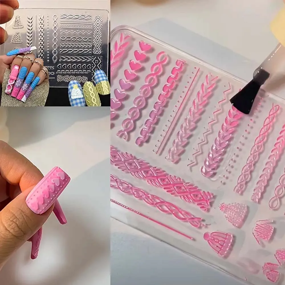 Zimowy Sweter Forma Akrylowa 3D Silikonowe Zdobienia Paznokci DIY Szablony do Paznokci Formy do Paznokci