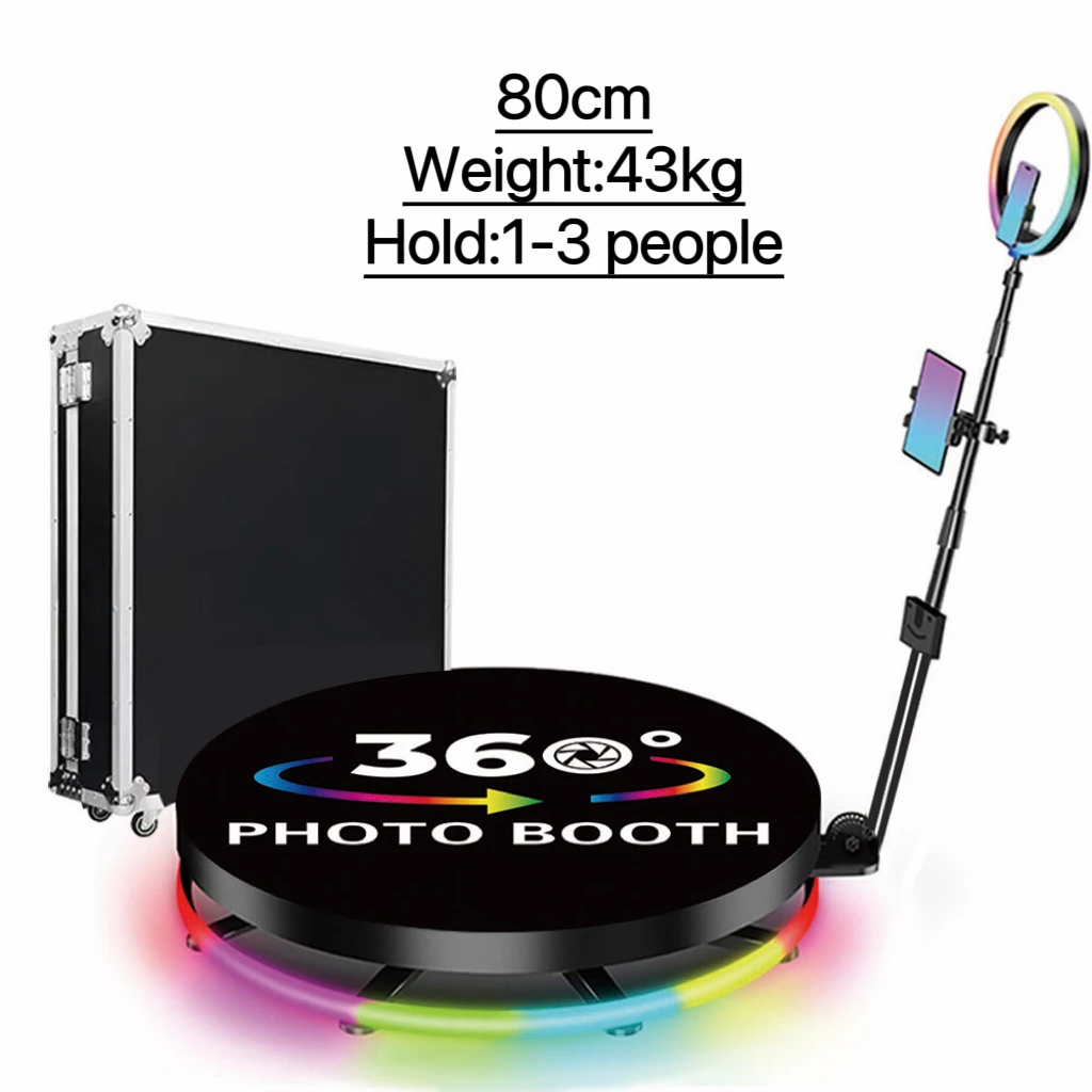 Bruiloft- en feestfotografie-artikel 360 Selfie Booth met selfieplatform. Draagbare mini. 360 Selfie Booth 80 cm x 100 cm