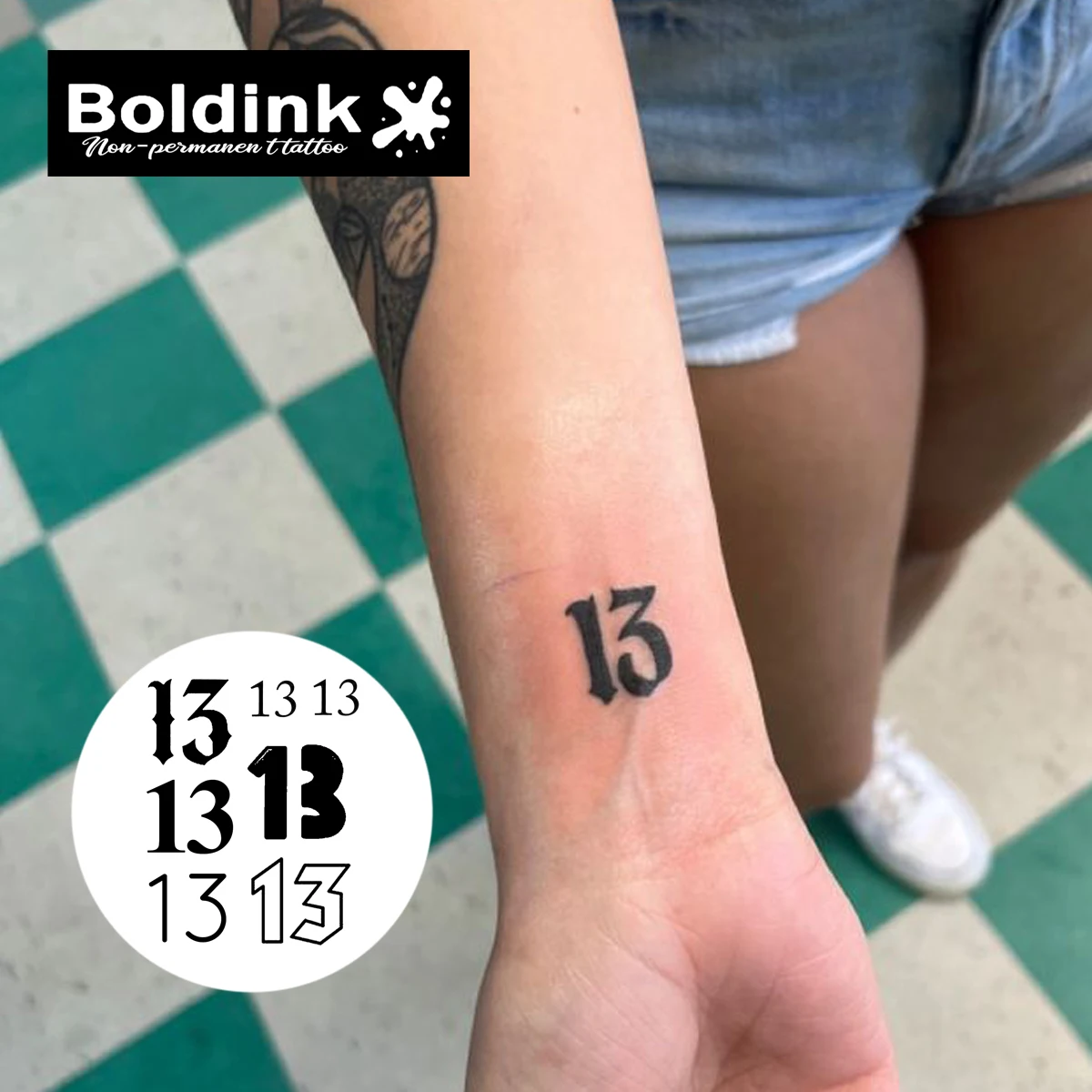 Thirteen Temporary Tattoo,Lasts To 15 Days New Technology Magic Waterproof Semi Permanent Sticker.