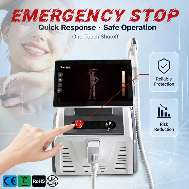 Professional Soprano Diode Laser Hair Removal Machine, 5‑Wave 755/808/830/940/1064nm 5000W High Power Permanent Hair Removal view 3