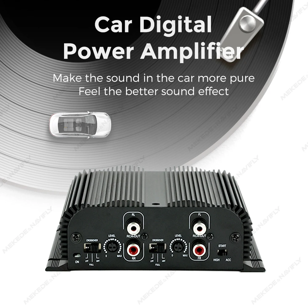 MEKEDE 4-CHANNEL Digital Car Amplifier Automotive Speaker 4X75W Power Amplifier chips RCA output Audio AMP