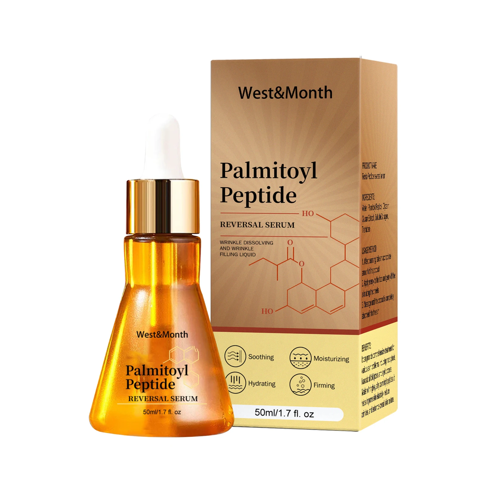 Palmitoyl Peptide Reversal Serum Hydrating Brightening Anti Wrinkle Weaken Fine Lines Moisturize Firm Tender Skin Facial Essence