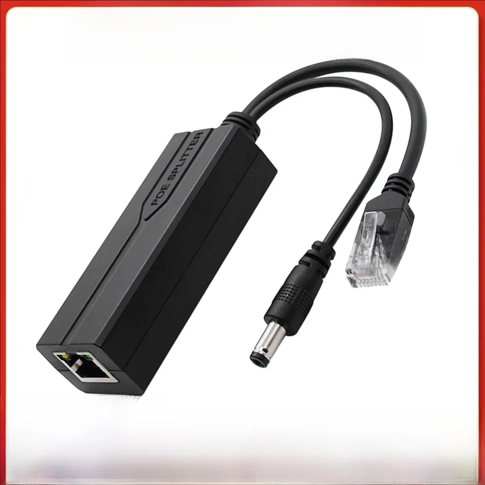 POE-Splitter 24 V/48 V auf 12 V/5 V IEEE 802.3af-Ausgang Power Over Ethernet Splitter-Adapter Sicherheitssystem (Plug and Play)