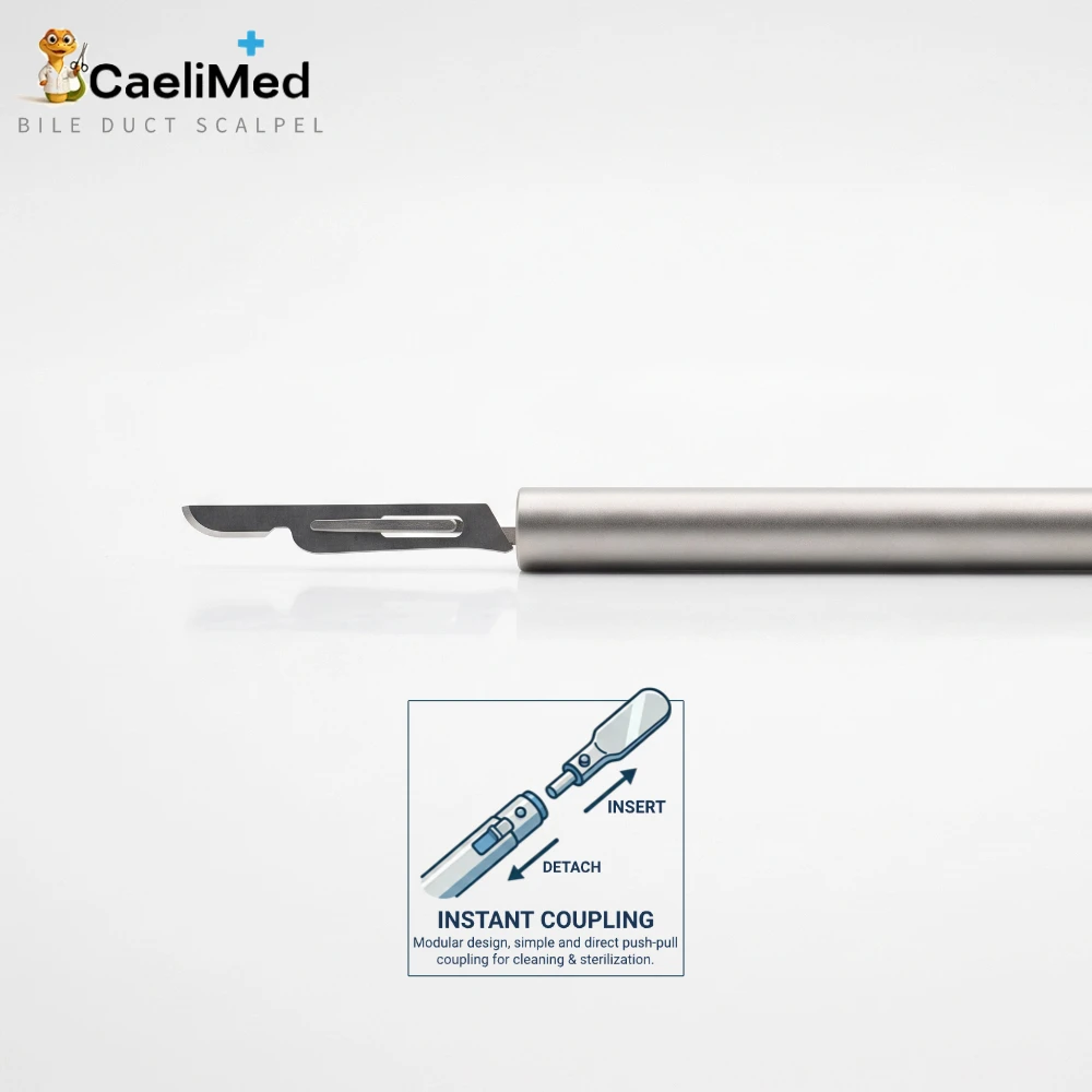 Laparoscopic Knife Blade for Bile Duct Surgery, Reusable Choledochotomy Scalpel for Minimally Invasive Procedures view 3