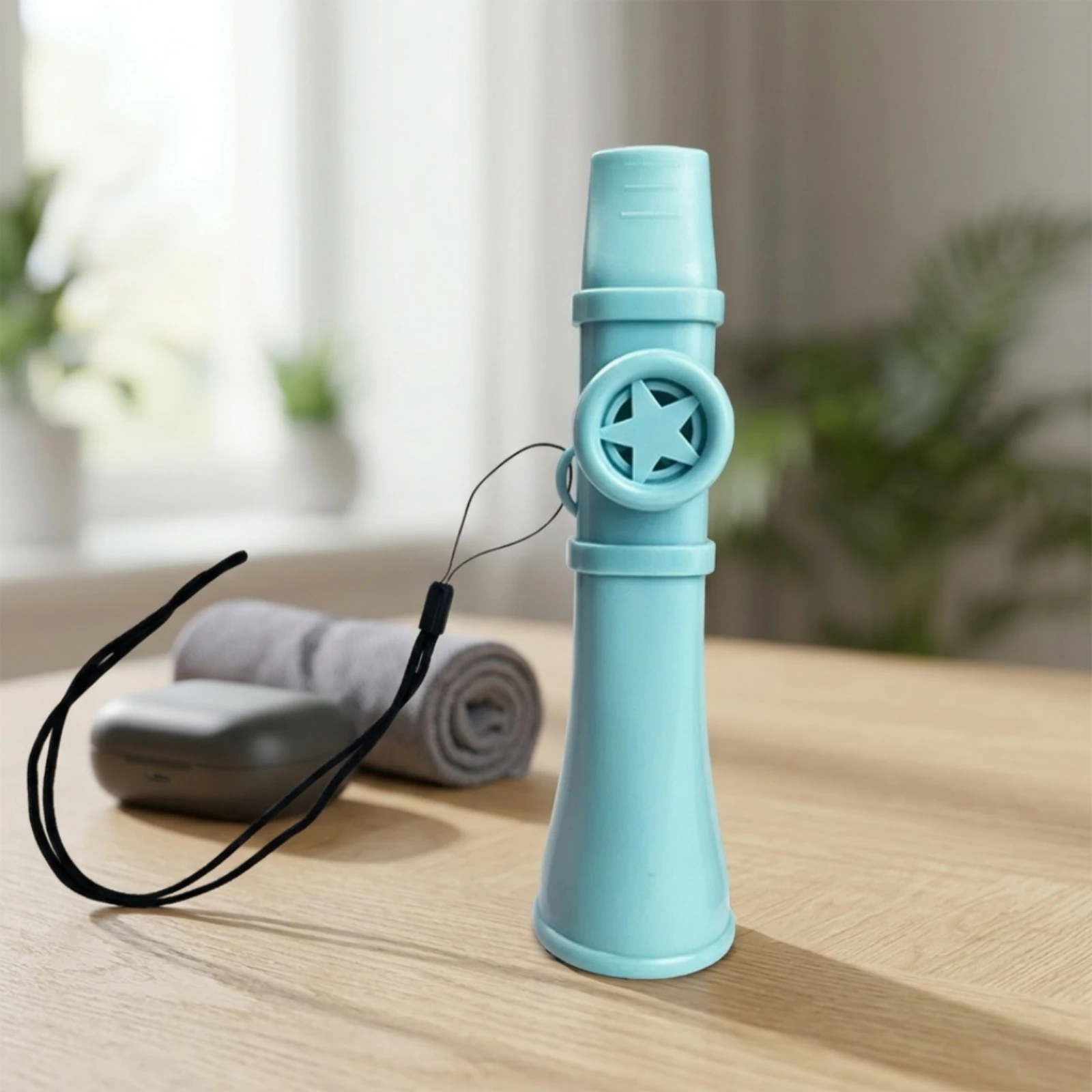 Handheld Wind Instrument | Star-Shaped Grille Detail, Smooth Polished Finish, Wind Instrument with Lanyard, for Casual Playing