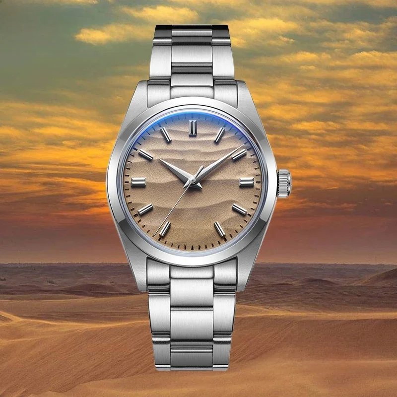 Addiesdive Hot Koop AD2030 Zonder Logo Horloge Roestvrij Staal 100M Waterdichte Quartz Horloges 3D Zand Wijzerplaat Heren Horloge jurk - afbeelding 2