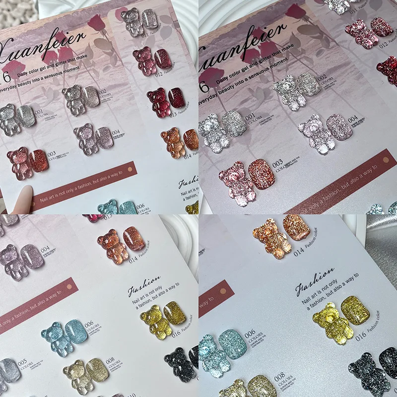 XUANFE16-Ensemble de gel pour les ongles, 16 couleurs, haute qualité, diamant cassé, kit de nail art, 2024, nouveau, offre spéciale