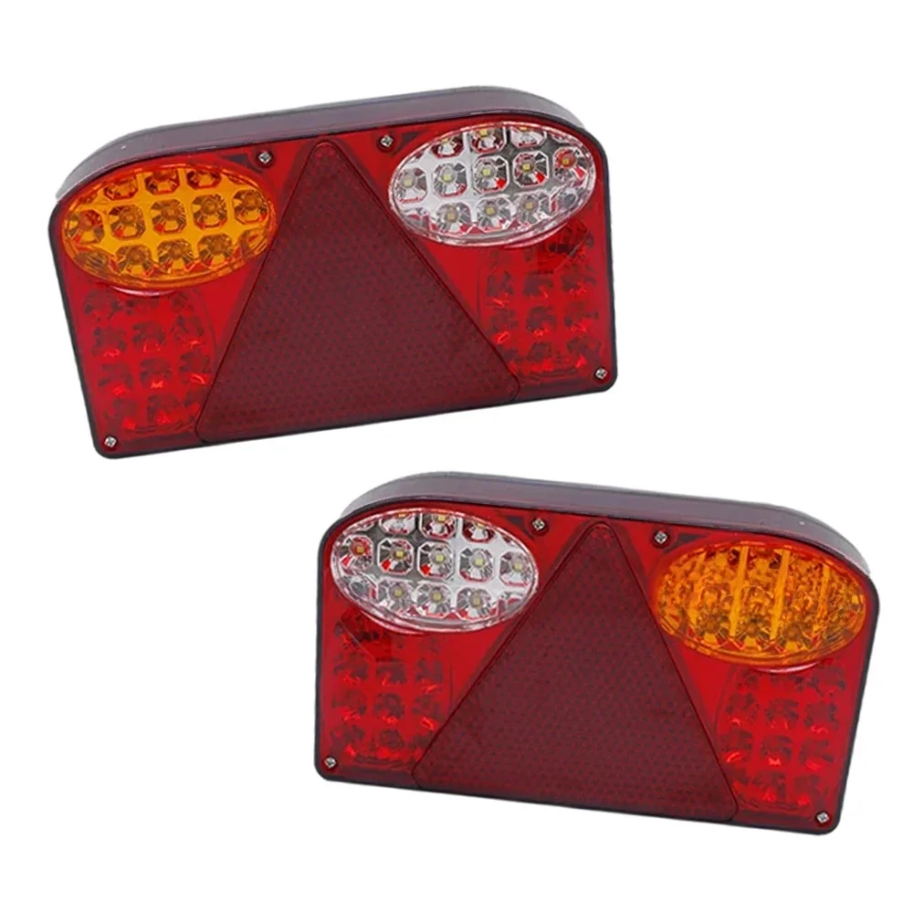 Feux de bord LED pour camions et remorques, feux arrière, feux de signalisation de freinage, lumière rouge, lumière jaune, lumière blanche, 12V-24V, 48LED, 2 pièces