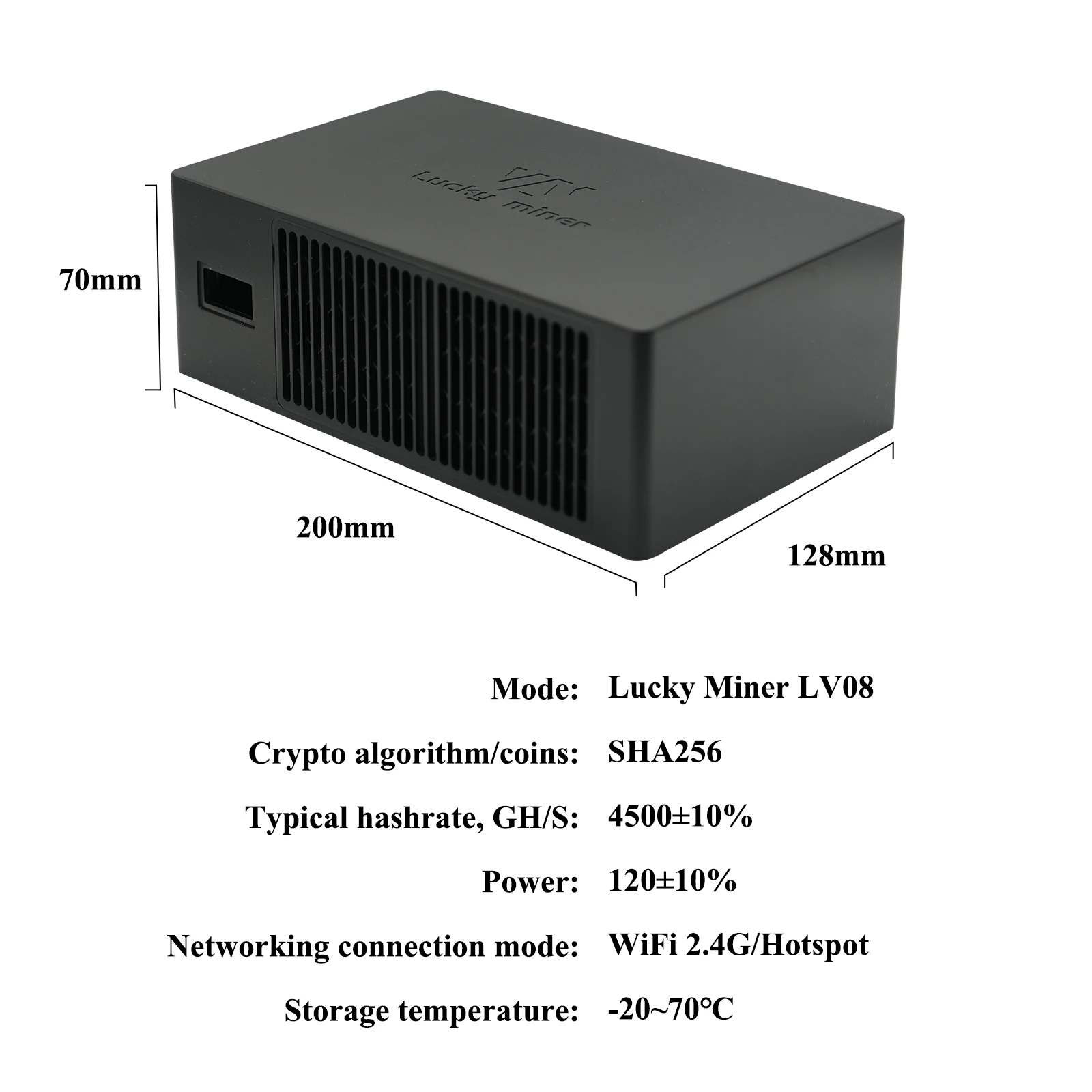 New Home Lucky Miner LV08 LV08 2.4GHz/WIFI 4.5TH/S BM1366 SHA256 Bitocins Miner Solo Lottery Miner BTC Miner Lv08