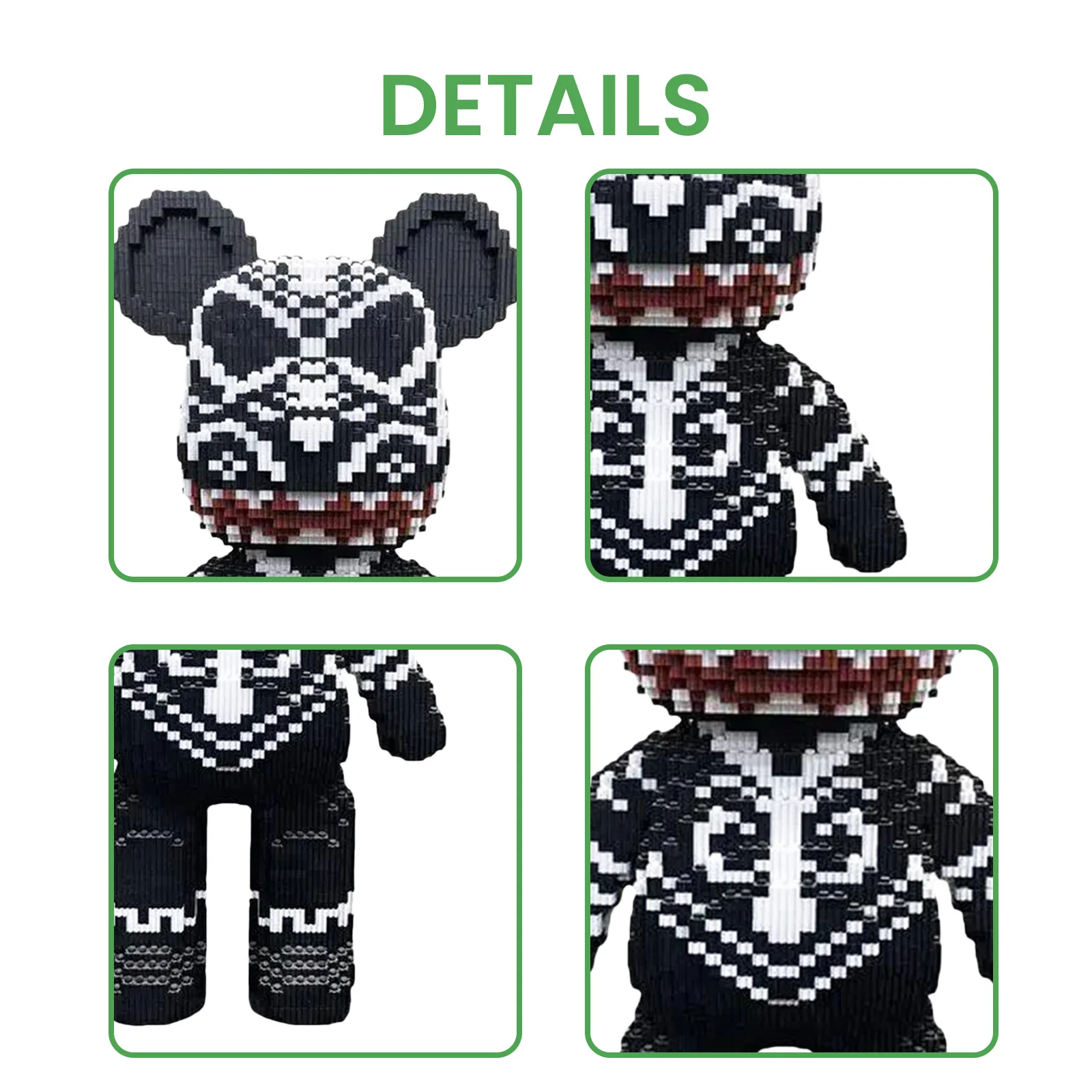 Black Totem หมีใหญ่,yaoyaoplay Building Block ของเล่น,ของขวัญวันเกิด,การศึกษา,เด็กชายหญิง Decor,Cool Interlocking Brick