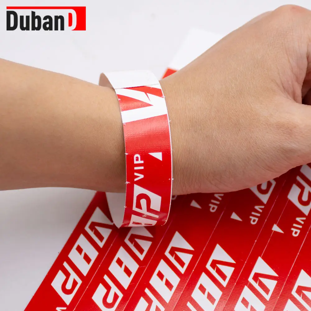 Disposable printable poly weave paper wristband can do full color printing with laser printer waterproof tear-resistant