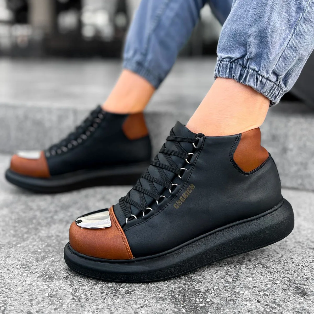 

CHEKICH Original Brand Black Tan Black Roma Mirror 2024 Fashion Men's Boots Winter Snow High Quality Men's Boots CH267