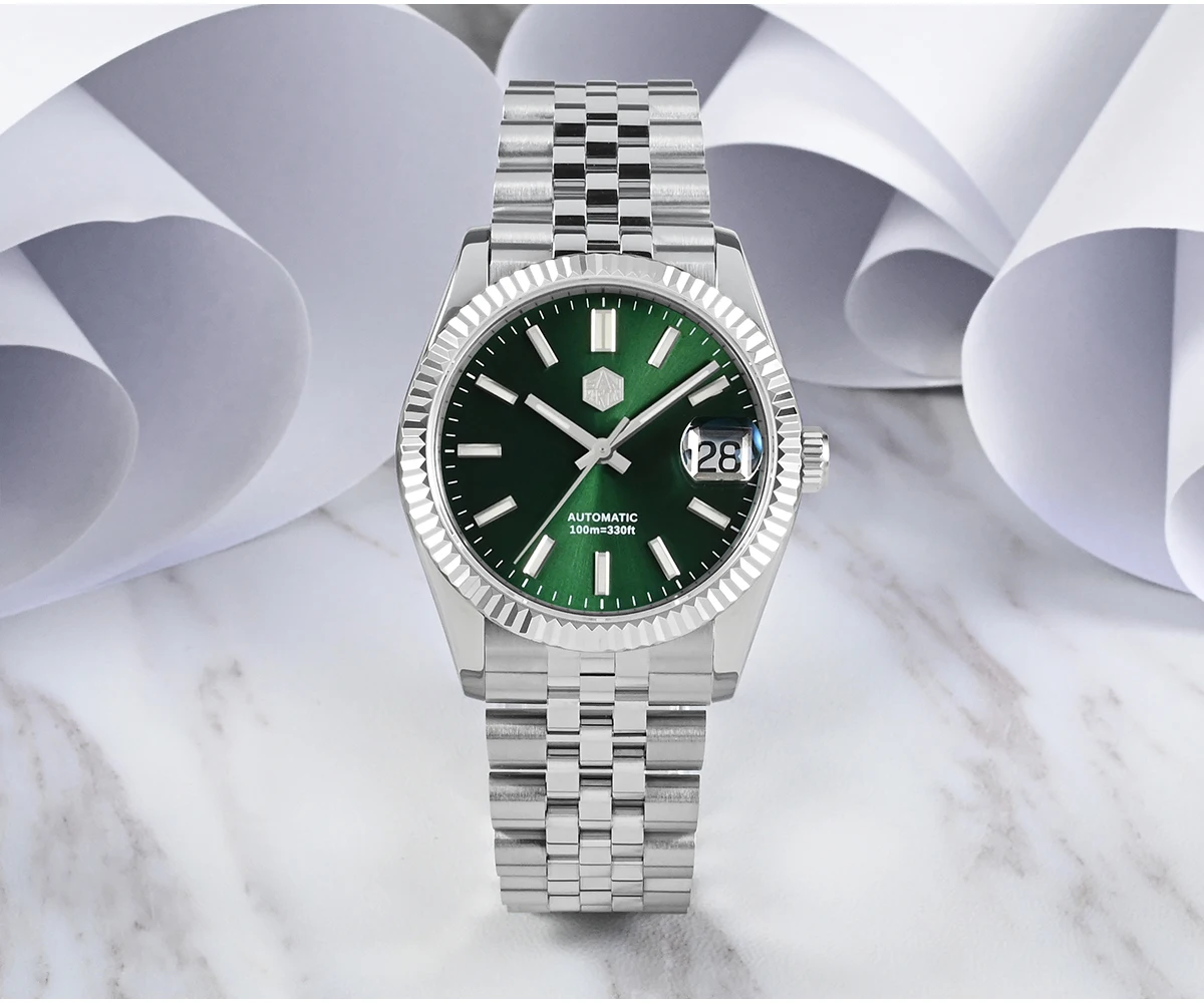 San Martin 36,5mm Männer Kleid Uhr Top Marke Luxus Automatische Mechanische Mode Paare Uhren Saphir Wasserdicht 100m BGW9 – Detail 15