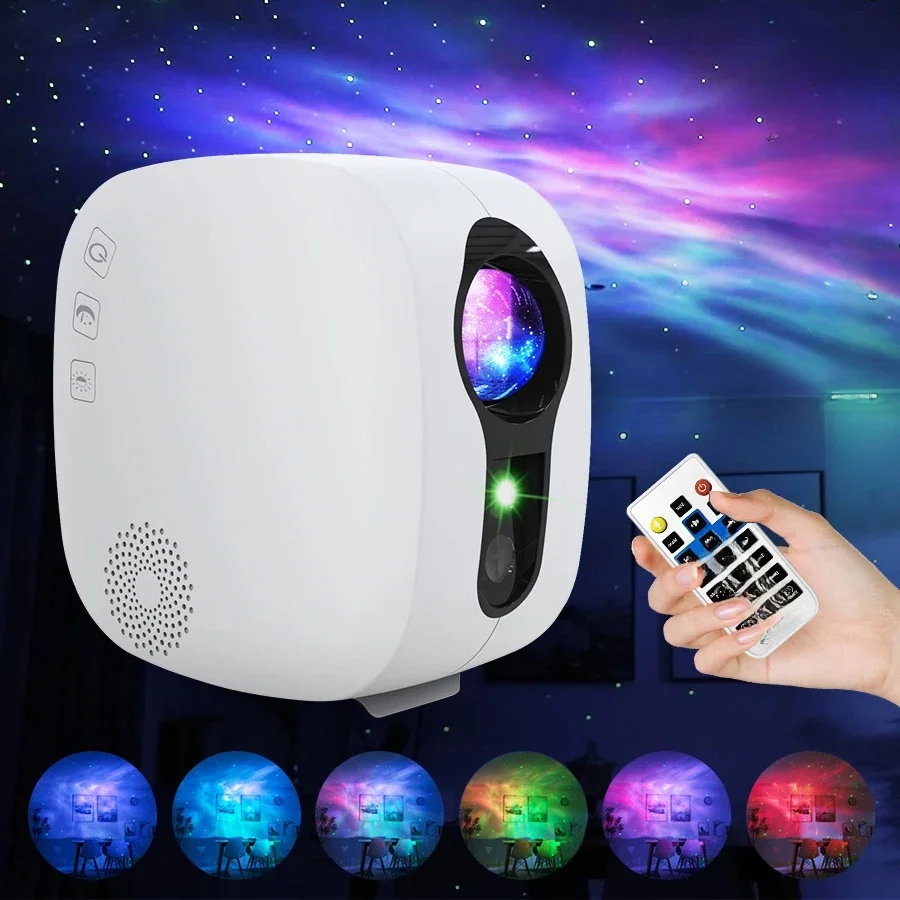 Star Galaxy Sterrenhemel Projector Roterend Water Zwaaiend Nachtlampje Led Kleurrijke Nebula Cloud Lamp voor Room Decor Nachtverlichting - afbeelding 2