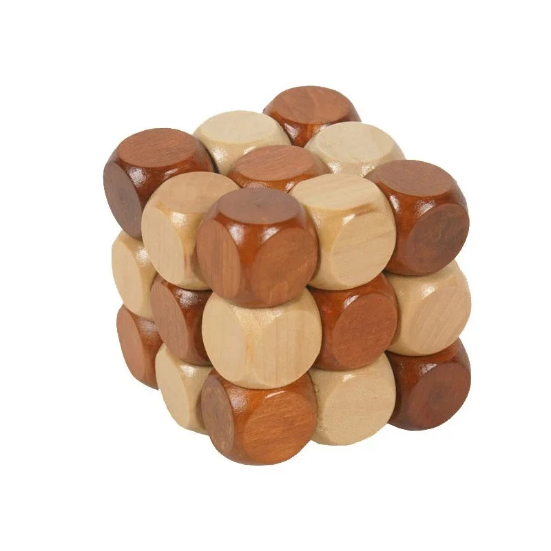 Puzzle Cube de Torsion Montessori en Bois pour Enfant et Adulte, Jouets Casse-Tête, Test de QI