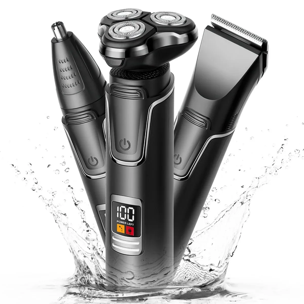 Electric Shavers Men Waterproof Wet Dry Use Electric Trimmer Razor Rechargeable Battery Rotary Shavers Machine Shaving