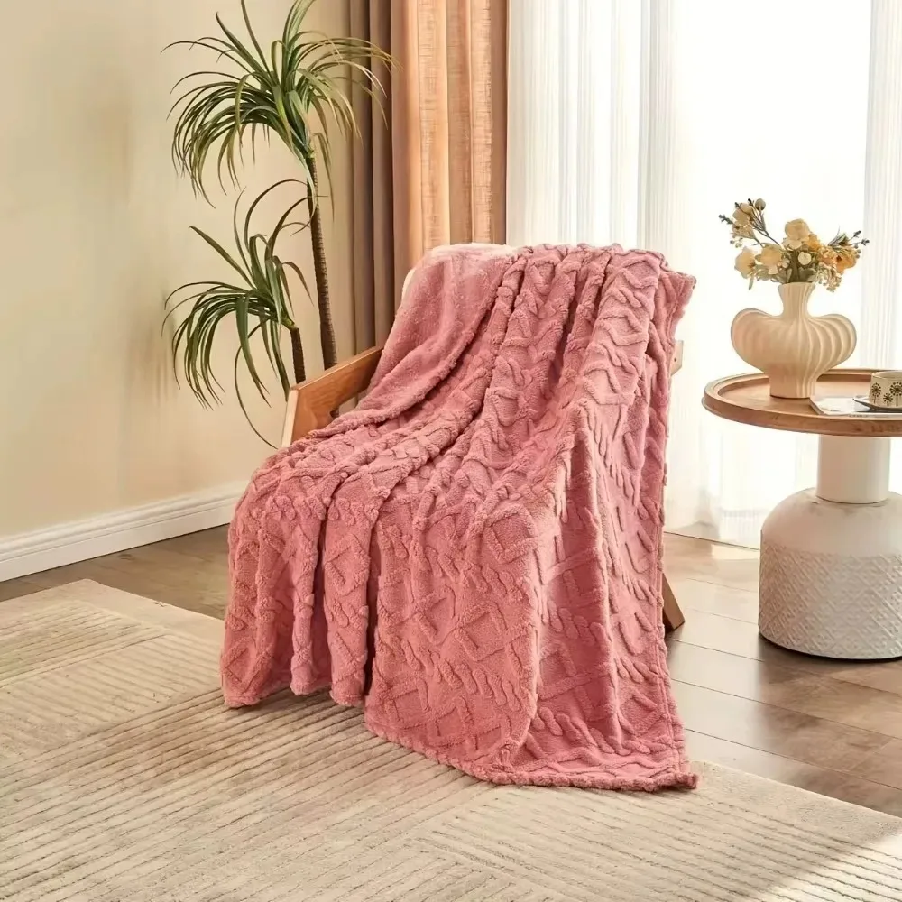 Lamb Fleece Blanket – Soft Plush Thick Warm Throw with 3D Design for Couch, Bed & Air Conditioning Use