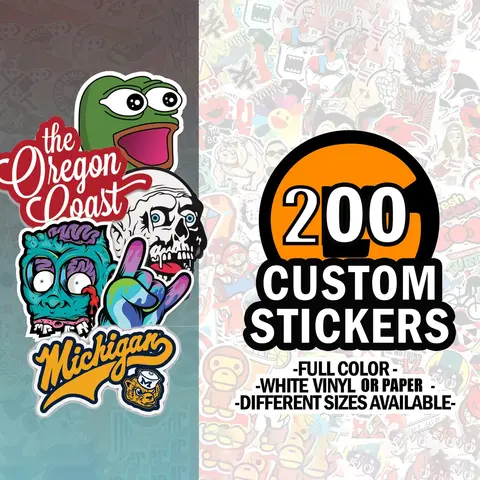 Adesivos Personalizados em Vinil 200pcs 3-10cm com Texto, Logo, Imagem, Papel Impermeável, Personalizados em Formato Redondo, Retangular, Cortados a Laser, Quadrados para Festas