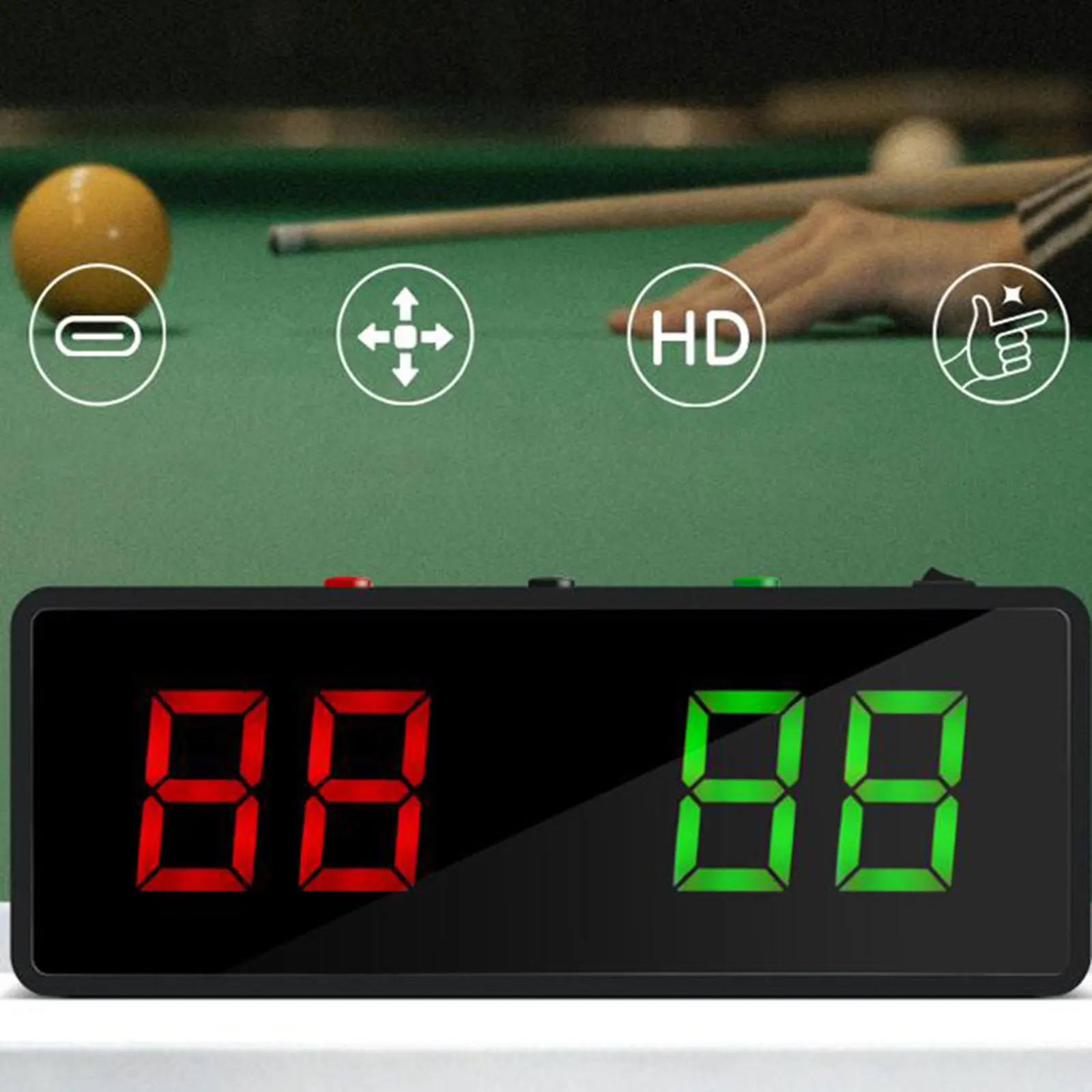 ミニデジタルスコアボード鉄ブラケット磁気吸引ポータブル卓上スコアキーパー電子バスケットボールビリヤード用