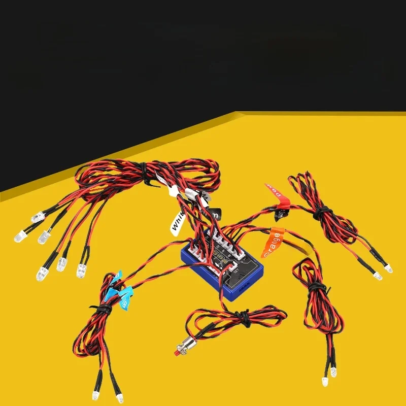 Kit de lumières de simulation ultra LED pour voiture et camion RC, lumière clignotante brillante, système pour 1/10 1/8 RC Drift HSP TAMIYA CC01 versiRC, 12 pièces
