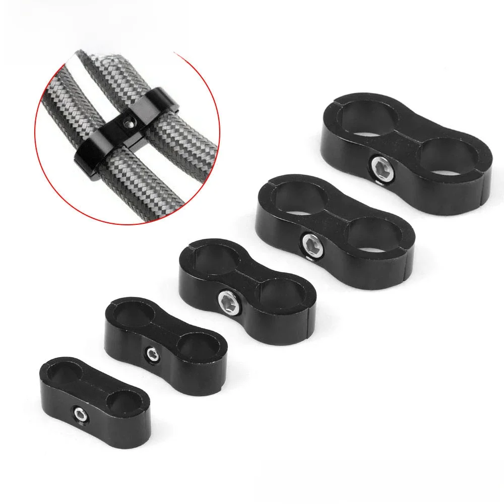 AN4 AN6 AN8 AN10 AN12 Geflochtene Gummi Schlauch Linie Clamp Aluminium Eloxiert Linie Seprator